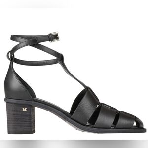 Max Mara TBAR Fisherman Chunky  Elegant Black Strappy Sandals Sz 37/7